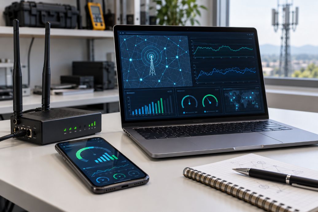 mobile network testing setup